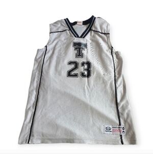 Vintage Saxon Basketball Jersey Silver Grey #23 Canada Made Ladies Size 38 L